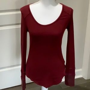 Free People red brick thermal shirt